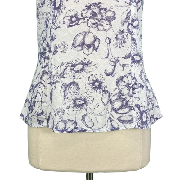 GAP White Floral Linen Blend Tank Top - Picture 3 of 13